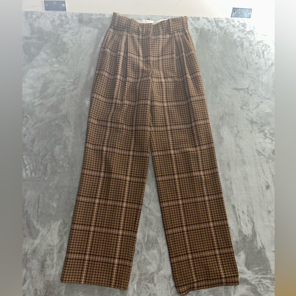 Wilfred aritzia wool blend plaid wide leg trousers - Picture 5 of 11
